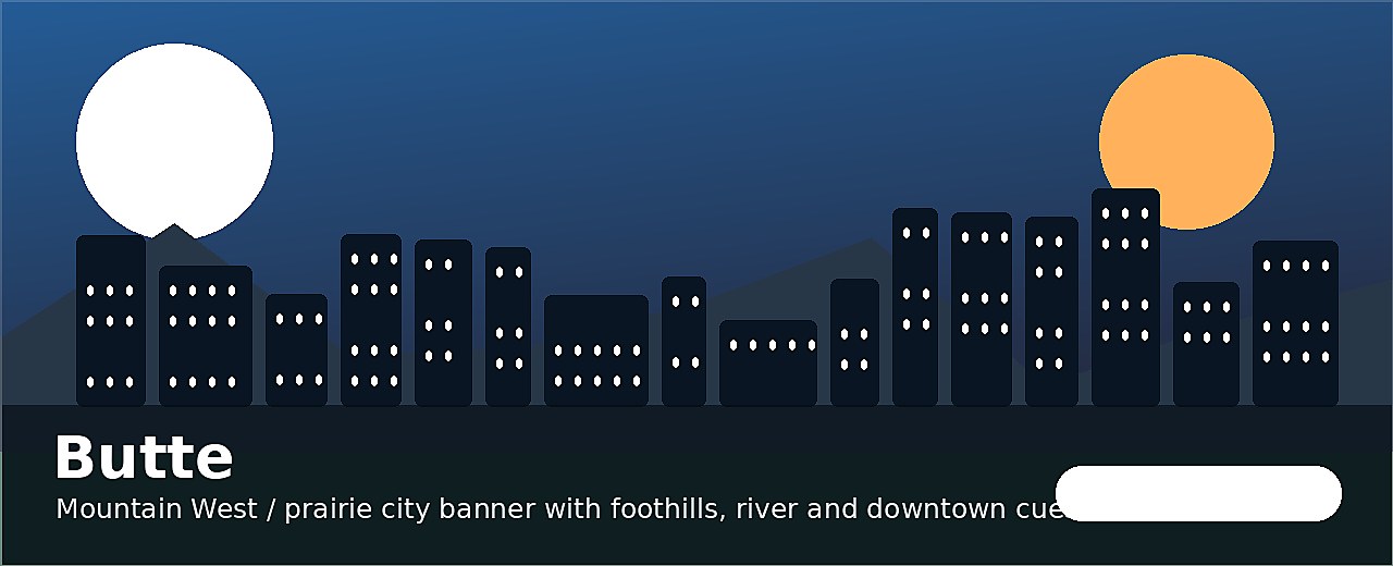 Butte city-specific skyline and landmark banner for CityPage