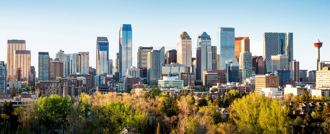 Calgary city-specific skyline and landmark banner for CityPage