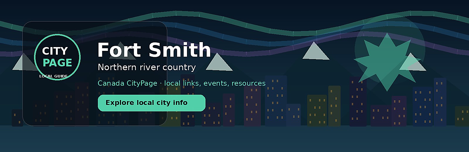 Fort Smith city-specific skyline and landmark banner for CityPage