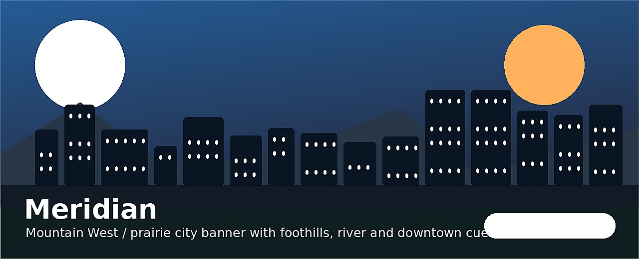 Meridian city-specific skyline and landmark banner for CityPage