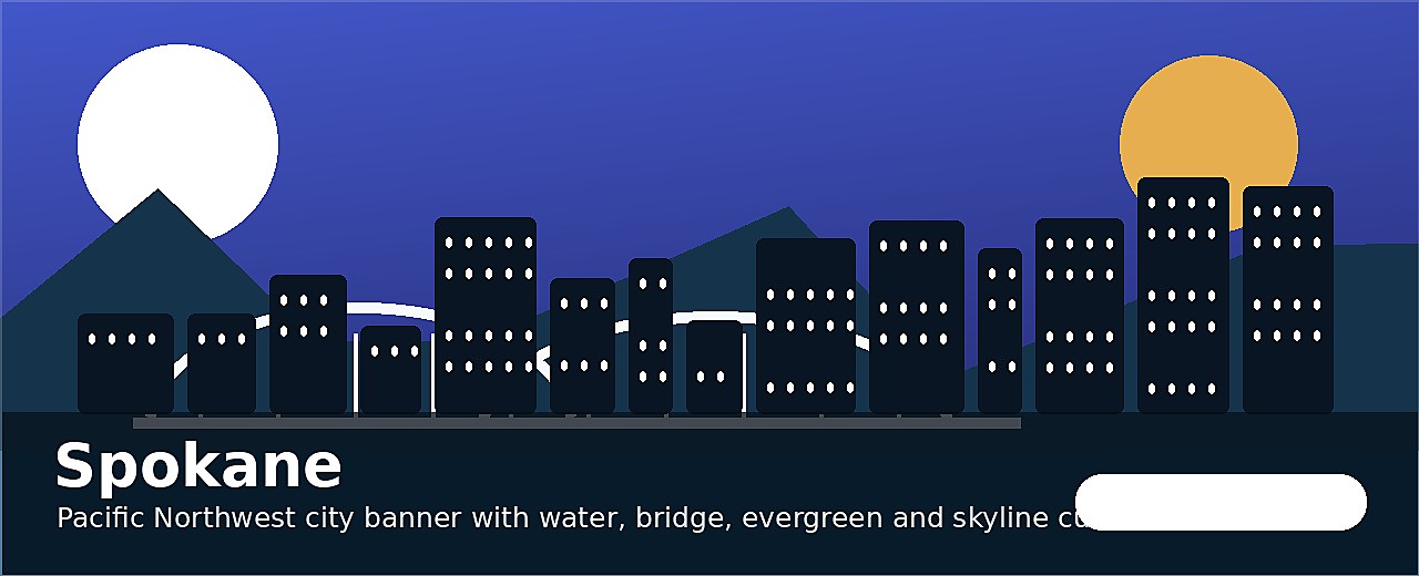 Spokane city-specific skyline and landmark banner for CityPage