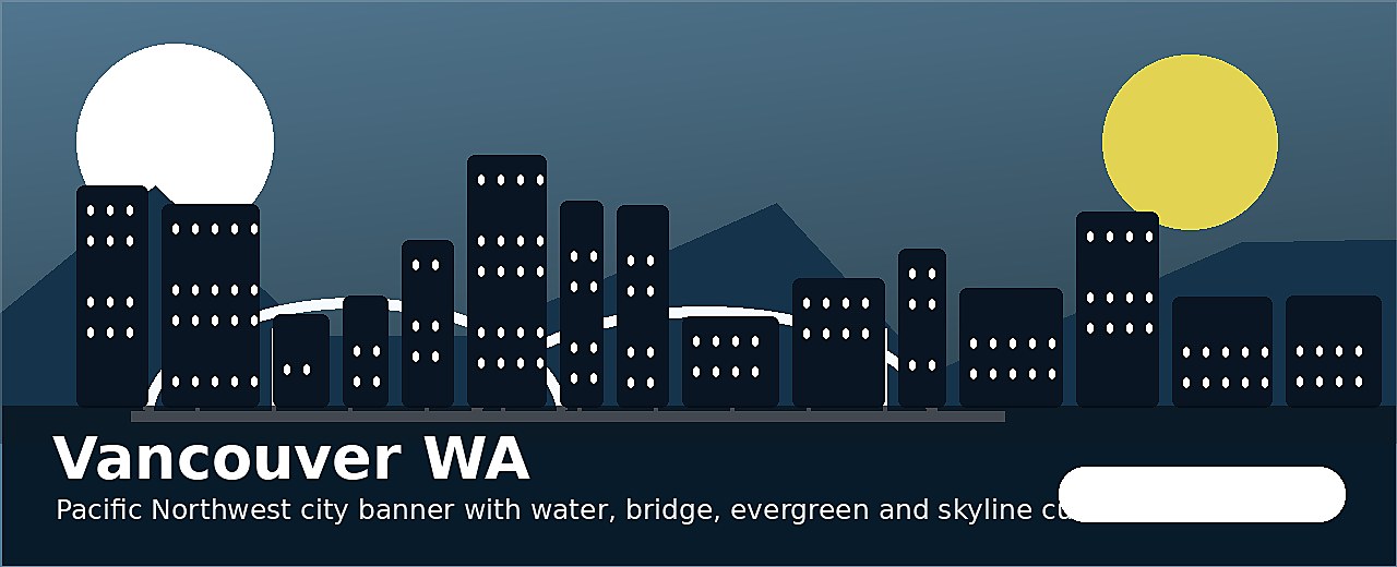 Vancouver WA city-specific skyline and landmark banner for CityPage